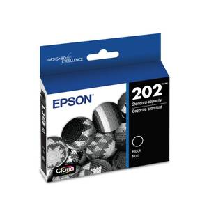 lot 18258 image: EPSON 202 Claria Ink Standard Capacity Black Cartridge (T202120-S) Works with WorkForce WF-2860, Expression XP-5100