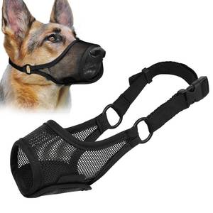 lot 18260 image: LUCKYPAW Dog Muzzle, Mesh Muzzle for Large Medium Small Dogs, Soft Mouth Guard for Biting Chewing, Breathable Mouth Cover with Adjustable Hook and Loop for Training, Grooming(Black, XS)