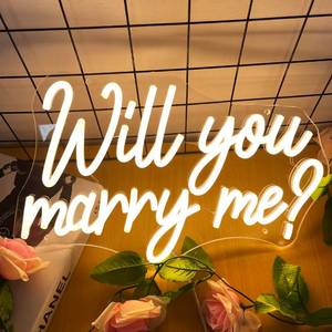 lot 18274 image: Will You Marry Me Neon Sign Marry Me Light Up Letters for Proposal Decorations Large Marry Me Sign for Wall Decor Wedding Engagement Valentines Day Marriage Proposal Party Supplies