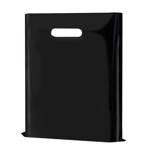 lot 18278 image: GoClimber Black Plastic Bags, 9x12 Merchandise Bags With Die Cut Handles Retail Shopping Bags for Small Business Boutique Stores Gifts
