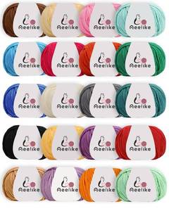 lot 18284 image: Aeelike Cotton Yarn for Crocheting, Multicolored Cotton Acrylic Blend Yarn Set, Sport Weight Yarns for DIY Crafts & Small Projects - Soft for Beginner Professional (Color A)