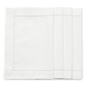 lot 18289 image: Solino Home White Placemats - Cotton Linen Hemstitch Fabric Placemats 14 x 19 Inch for Spring, Mothers Day, Memorial Day, Fathers Day, Summer