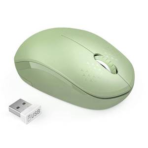 lot 18295 image: seenda Wireless Mouse, 2.4G Noiseless Mouse with USB Receiver Portable Computer Mice for PC, Tablet, Laptop with Windows System (Olive Green)