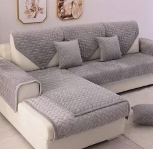 lot 18310 image: TEWENE, Sectional Sofa Cover Velvet Sofa Cover Anti-Slip L Shaped Couch Cover Sectional Couch Cover for Dogs Couch Cover 3 Cushion Couch Cover for Sofa 3 Seats Sofa Seat Cover, 1 Pc 36x94 Size