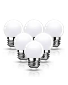lot 18319 image: Baczao LED Vanity Globe Light Bulb, Small Globe Bulbs 15W Equivalent, 1W G14 LED E26 Base Bulbs, Cool White 6000K Small Low Watt for Bathroom Mirror Light Bulbs, Non-Dimmable, 6 Pack
