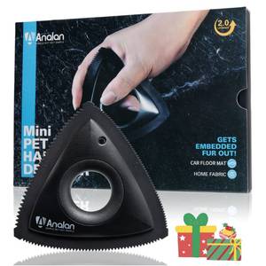 lot 18329 image: Analan Mini Pet Hair Remover for Car Detailing Supplies, Carpet Dog Hair Remover for Car Interior, Triangle Dog Hair Remover for Auto Detailing, Couch, Furniture, Lint, Carpet(Multi-Color)