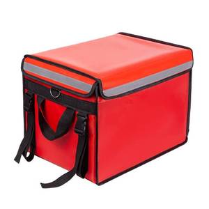 lot 18335 image: Red Insulated Bags For Food Delivery XL - 18.1 x 13.8 x 13.8, Commercial Insulated Food Delivery Bag w Divider, Waterproof & Foldable Catering Bag Food Deliveries, Delivery Pizza Bags 12 Inches