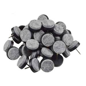 lot 18349 image: 40pcs Round Heavy Duty Nail-on Felt Pad for Furniture Chair Table Leg Feet Floor Protectors Slide Smoothly (Black, Pad Diameter 18mm)