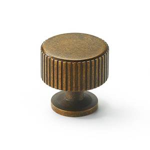 lot 18358 image: FLIRABBIT Antique-Brass Drawer Cabinet Knobs - 2 Pack Solid Brass Handles Hardware for Dresser Kitchen Bedroom Bathroom