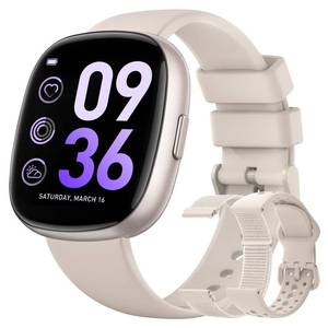 lot 18364 image: Sanorum Smart Watches for Women Men with Call Fitness Trackers with 24-Hour Heart Rate SpO2 Sleep Monitor 120 Sport Mode 5ATM Waterproof Smartwatch Compatible with iPhone Android Phones Starlight