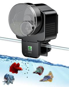 lot 18382 image: Pawfly Automatic Fish Feeder for Aquarium - 60 ml Adjustable Food Dispenser With Auto Timer for Pellets, Granules & Strips - Holiday Timer, Battery Operated (Not Included)