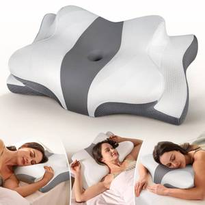 lot 18386 image: Cozyplayer True Cooling Cervical Neck Pillow for Pain Relief, Ergonomic Side Sleeper Pillow for Neck Support, Odorless Orthopedic Contour Memory Foam Pillows, Bed Pillow for Back Stomach Sleeper - Retail $102.23