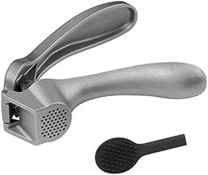 lot 18398 image: Garlic Press, Garlic Mincer Easy-squeeze Ergonomic Handle, No Need To Peel, Rust Proof, Professional Ginger Press &amp Garlic Crusher with Handy Cleaning Brush- Dishwasher Safe