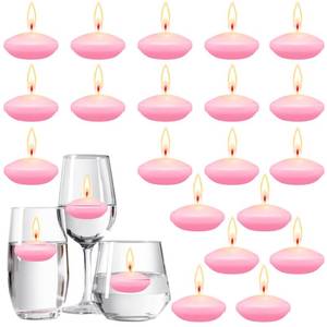 lot 18399 image: Nuanchu Floating Candles Centerpieces for Wedding 1.5 Inch Small Unscented Floating Candles Decoration Round Burning Candle Decor for Pool Bathtub Dinner Party (Pink)