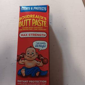 lot 18407 image: Boudreauxs Butt Paste Max Strength Diaper Rash Ointment 40% Zinc Oxide