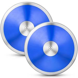 lot 18434 image: Wettarn 2 Pcs 1.6 kg Sports Training Discus for Junior High School Students Teen Boys Girls Gifts for Christmas Discus Track and Field Discuses Track and Field Equipment Men Women(Blue)