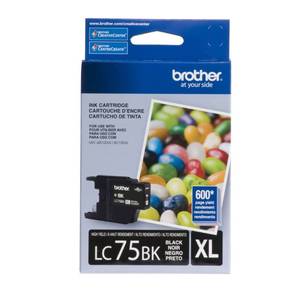 lot 18449 image: Brother Genuine High Yield Black Ink Cartridge, LC75BK, Replacement Black Ink, Page Yield Up To 600 Pages, LC75