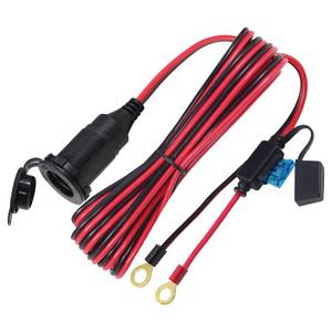lot 18455 image: 12V Cigarette Lighter Socket Replacement - 13FT DC Cigarette Socket to Battery Eyelet Ring Terminal Cable with 15A Fuse,12 Volt Female Power Outlet Socket with Cover for Marine Boat, Car, RV, ATV