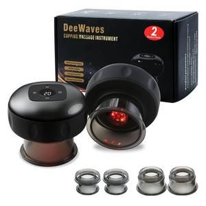 lot 18458 image: DeeWaves Smart Cupping Massage Therapy Set 2 Pcs, Electric Therapy Massager Kit, Therapy Device, Gua Sha Massage Tool for Pain Relief, Neck Shoulder Back Muscle Soreness (Black)