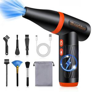 lot 18460 image: Libershine Compressed Air Duster - 130000RPM Electric Air Duster for PC, Turbo Fan with LED Light, 3 Gear Adjustable Jet Dry Blower - Rechargeable Cordless Air Blower for Computer Keyboard, Car, Home