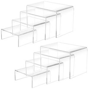 lot 18482 image: 8Pcs Acrylic Display Risers(6,5,43) Clear Product Stand,Cupcakes Holder Dessert Display Transparent Showcase Stands, Candy Bar Risers, Acrylic Lifts Display for Figures