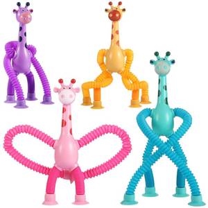 lot 80622 image: Xonteus Telescopic Suction Cup Giraffe Toy - Sensory Tube Toddler Travel Toys, Connect &amp Pop Fidget for Kids, Autism Sensory Toys, Encourages Imaginative Play &amp Creative Thinking
