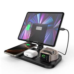 lot 80624 image: Wireless Charger 4 in 1 for Apple Charging Station for iPhone 16 Pro Max1514 Series, AirPods Pro 2, iPad Stand, Watch Charger for iWatch Series 1098, Wireless Charging Station for Multiple Devices