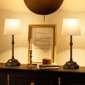lot 80643 image: VOLISUN Cordless Table Lamp, 5200mAh Battery Operated Lamp, Touch Dimmable Wireless Lamp Bedside Light for Bedroom, Living Room, Dining Room (Black)