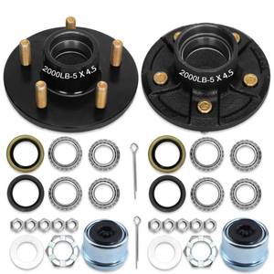 lot 80663 image: 2000Lbs Trailer Hub Kit 5 Bolt 4.5,5 Lug Trailer Wheel Hub Fit 1 and 1-116 Trailer Straight Spindles,5 4.5 Trailer Axle Kit,Boat Trailer Hubs 5 Lug(only for Straight Spindle)