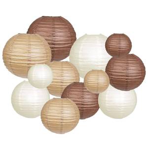 lot 80665 image: ZOOYOO Brown Paper Lanterns Decorative, Caramel Boho Party Hanging Paper Lanterns Decorations for Rustic Neutral Birthday Wedding Bridal Shower Western Graduation Home Decor Party Decoration