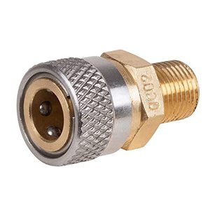 lot 80688 image: Universal 18 BSPP Male Thread Quick-Disconnect Plug Adapter, Foster Female Quick-Disconnect to 18 BSPP Male, 5000 PSI, PCP Paintball Charging Fittings Plug