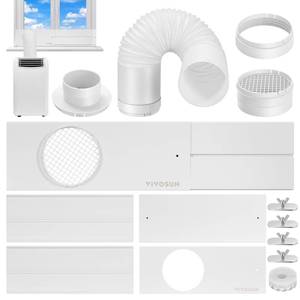lot 80694 image: VIVOSUN Window Duct Kit, Portable AC Window Seal Kit with 5.9 Diameter 59 Length Hose, Fit with 46 Ducting for Sliding Window, Adjustable AC Vent Kit for Duct Fans, Air Conditioner, Dryer
