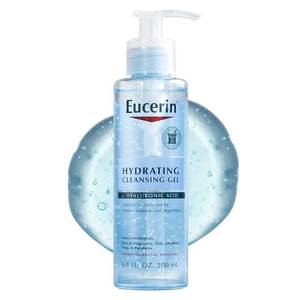 lot 80704 image: Eucerin Hydrating Cleansing Gel, Daily Face Wash and Makeup Remover Formulated with Hyaluronic Acid, 6.8 Fl Oz Bottle