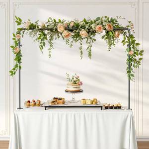 lot 80711 image: Josmimic Over The Table Rod Stand with Clamps for Balloons, Flowers, and Decorations - Perfect for Weddings, Parties, and Celebrations - 33 to 93 Length, 13� to 55 Height, Black