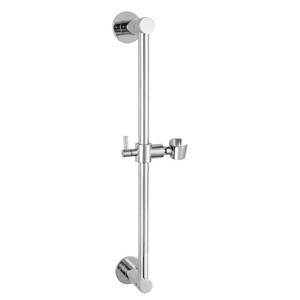 lot 80718 image: Shower Slide Bar Adjustable Handheld Shower Head Holder Wall Mount - 15inch All-Metal Shower Head Slide Bar Compatible with Bathroom Drill Free Glue Installation - Polished Chrome