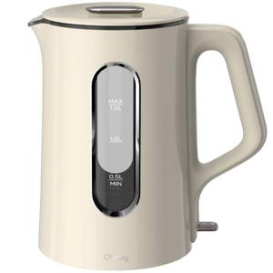 lot 80744 image: Offacy Electric Kettle, Tea Kettle Pot, Double Wall Glass Inner 1.5L1200W, Hot Water Kettle Teapot Boiler & Heater with Automatic Shut Off, BPA-Free & LED Indicator Lights (White)