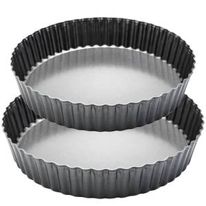 lot 80749 image: 9 &amp 11 Deep Dish Tart Pan, 2 Pack Nonstick 2 Tall Tart Pan, Quiche Pan, Carbon Steel Deep-dish Pie Pan with Removable Loose Bottom for Baking Thanksgiving Christmas