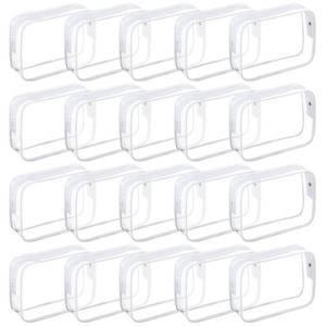 lot 80781 image: Clear Cosmetics Bags for Women Men Waterproof Toiletry Bags PVC Makeup Bags Organizer Case with Zipper for Travel Bathroom (White)