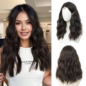 lot 80784 image: BUPPLER Dark Brown Wig 18 Inch Medium Length Wigs for Women Middle Part Synthetic Hair Wavy Wig with Upgraded Strands,Natural Hair Wigss for Daily PartyHalloween Use 18Inch,Dark Brown Highlight 630
