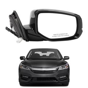 lot 80791 image: Dasbecan Right Passenger Side Door Mirror Assembly Compatible with Honda Accord 2013-2017 Power Glass Heated with Turn Signal Light Replaces HO1321275 Black 6Pins