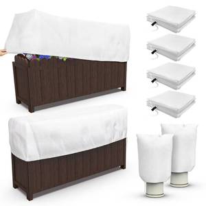lot 80793 image: Kculehtlla Rectangular Planter Plant Winter Frost Blanket & 2 Pcs Plant Covers Frost Protection Bag, Plant Flower Box Covers with Drawstring for Outdoor Windowsill and Raised Beds (60x18x16)