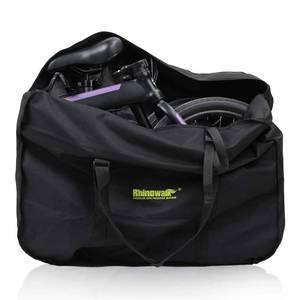 lot 80799 image: Rhinowalk Folding Bike Bag for 20 inch Folding BIkes - Waterproof Bicycle Travel Carrying Case Outdoors Bike Transport Bag for Cars Train Air Travel (Black 20inch)
