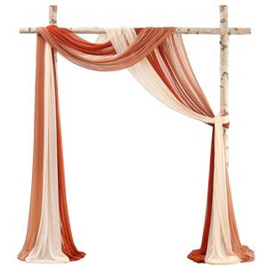 lot 80802 image: Floroom Wedding Arch Draping Fabric 3 Panels 20Ft Chiffon Fabric Drapes Arbor Drapery Wedding Ceremony Reception Swag Decorations (Terracotta Coral Peach Peach)