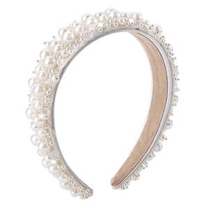 lot 80811 image: Lusofie Faux Pearl Headbands for Women, White Bling Rhinestone Headband, No Slip Bridal Headband, Hair Hoop Wedding Hair Styling Accessories for Women