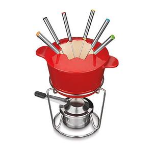 lot 80832 image: Cuisinart Cast Iron Fondue Set, Red