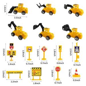 lot 80836 image: Mini Construction Vehicles Cake Decoration Set Truck Road Sign Cake Toppers Construction Birthday Party Supplies