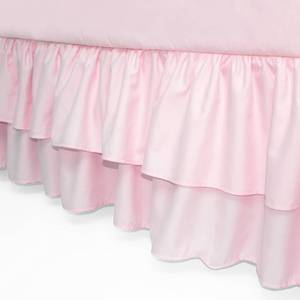 lot 80839 image: American Baby Company Double Layer Ruffled Crib Skirt, Blush Pink, for Girls, 1 Count (Pack of 1)