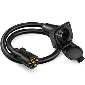 lot 80840 image: MICTUNING 7 Way Trailer Plug Socket Extension Cable 7 Blade Trailer Wiring Connector Cord Wire 3ft 10 14 AWG