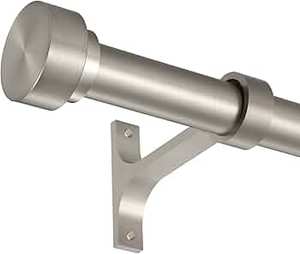 lot 2992 image: 16-86 Inch Curtain rods, 1 Inch Diameter Splicing and Telescoping Structure Window Treatment Rods Set Adjustable Drapery Rods Heavy Duty Pole, Matte Nickel