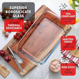 lot 18421 image: Nestl Glass Baking Dishes for Oven, Glass Food Storage Containers with Lids, Leakproof Casserole Dishes for Oven with Lid, Cooking, Microwave Oven Freezer Safe Bakeware, 9x13 Lasagna Pan Black
